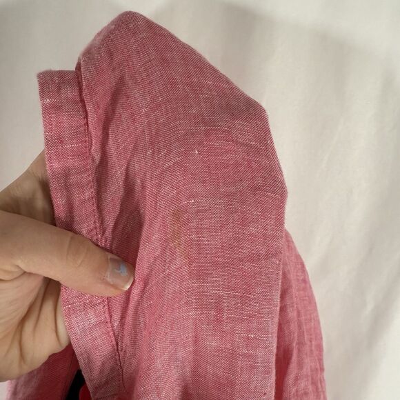 Tahari 100% Linen Hooded Women's 1X Red Lightweight Vneck 3/4 Sleeve - Picture 10 of 10